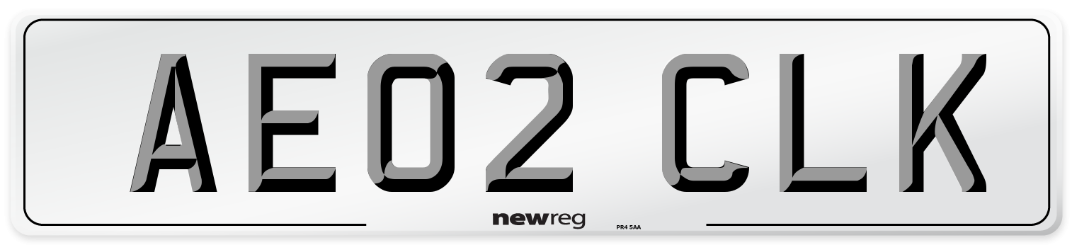 AE02 CLK Number Plate from New Reg